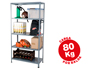 TAGRE MTALLIQUE AR 5 TABLETTES SUPPORTE 80KG/TABLETTE CAPACIT 50 BOTES/CLASSEURS 180X90X40CM COLORIS GRIS