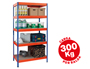 TAGRE MTALLIQUE AR 5 TABLETTES SUPPORTE 300KG/TABLETTE 192X100X50CM COLORIS BLEU/ORANGE