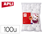 BOULES APLI KIDS POLYSTYRENE DIAMETRES ASSORTIS DE 10 A    60MM FORMAT MAXI SACHET ZIP   COLORIS BLANC 100 UNITES