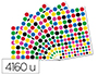 GOMMETTE O'COLOR A5 REPOSITIONNABLE TEMPORAIREMENT FORME ROND TAILLE ET COLORIS ASSORTIS  SACHET 40 PLANCHES 4160 UNITES