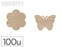 FORMES A DECORER SODERTEX FLEURS ET PAPILLONS BOIS      DIAMETRE 3,5CM PACK 100       UNITES