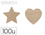 FORMES A DECORER SODERTEX COEURS ET ETOILES BOIS        DIAMETRE 3,5CM PACK 100       UNITES