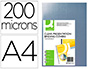 PLAT COUVERTURE Q-CONNECT PVC 200 MICRONS A4 RELIEURS SPIRALES PEIGNES ANNEAUX INCOLORE PAQUET 100 UNITS