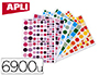GOMMETTE APLI KIDS ENLEVABLE COLORIS CAMAEUX ASSORTIS 160X216MM PACK 6900 UNITS