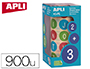 GOMMETTE APLI KIDS ENLEVABLE RONDE 20MM ABC MAJUSCULES MULTICOLORES ROULEAU 900 UNITS