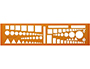 NORMOGRAPHE MINERVA TACTIQUES OTAN STANDARD N.46 EN PLASTIQUE COLORIS ORANGE