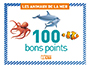 BON POINT DITIONS LITO LES ANIMAUX DE LA MER TEXTE PDAGOGIQUE AU VERSO 61X82MM BOTE 100 UNITS