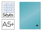 CAHIER PIQU LIDERPAPEL COUVERTURE PLASTIQUE SOUPLE A5+ 17X22CM 90G 96 PAGES SYS COLORIS BLEU