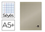 CAHIER PIQU LIDERPAPEL COUVERTURE PLASTIQUE SOUPLE A5+ 17X22CM 90G 96 PAGES SYS COLORIS GRIS