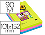 BLOC-NOTES POST-IT SUPER STICKY GRAND FORMAT 101X152MM 90F LIGNES ADHSIF RENFORC VERT NON/FUSCHIA/BLEU 3 BLOCS