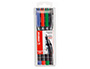 STYLO-FEUTRE STABILO OHP PEN PERMANENT POINTE MOYENNE 1MM ENCRE INDLBILE MULTI-SUPPORTS AGRAFE POCHETTE ASSORTIE 4U