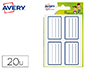 TIQUETTE SCOLAIRE AVERY LIGNES BLEUES ADHSIF PERMANENT 36X56MM SACHET 20 UNITS