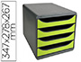 MODULE CLASSEMENT EXACOMPTA BIG BOX 4 TIROIRS OUVERTS MONOBLOC ULTRA RIGIDE 347X278X267MM COLORIS GRIS/VERT ANIS