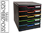 MODULE CLASSEMENT EXACOMPTA 5 TIROIRS A4+ 4 HAUTEURS 350X288X320MM PORTE-TIQUETTE COLORIS NOIR/ARLEQUIN