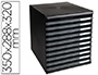 MODULE EXACOMPTA ECOBLACK 10 TIROIRS OUVERTS A4 350X288X320MM BUTE SCURIT COLORIS NOIR/GRIS