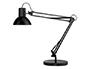 LAMPE LED UNILUX ARCHITECTE SUCCESS BRAS DOUBLE TRIPLE ARTICULATION PIVOT SUR SOCLE ROBUSTE PINCE FOURNIE COLORIS NOIR