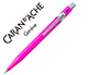 PORTE-MINE CARAN D'ACHE 844 CLASSIC LINE ALUMINIUM MINE 0.7MM BOUTON POUSSOIR RSERVOIR MINES GOMME CORPS FUCHSIA