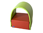 BLOC TUNNEL SUMO DIDACTIC DEUX PICES PISTACHE/ROUGE 50X50X75CM