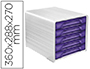 MODULE CLASSEMENT CEP SMOOVE 5 TIROIRS INTERCHANGEABLES 360X288X270MM COLORIS BLANC/VIOLET
