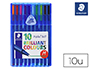 STYLO-BILLE STAEDTLER TRIPLUS BALL 437 M POINTE MTAL MOYENNE 0.45MM ENCRE INFALSIFIABLE TUI CHEVALET 10 ASSORTIS