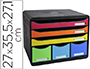 MODULE CLASSEMENT EXACOMPTA STORE-BOX MAXI 3 TIROIRS A4+ ET 3 TIROIRS TROITS 270X355X271MM COLORIS ARLEQUIN