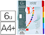 INTERCALAIRE EXACOMPTA CARTE BLANCHE 160G 6 POSITIONS A4+ ONGLETS COULEUR RENFORCS