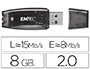 CL USB EMTEC 2.0 C410 8GO VITESSE LECTURE 15MB/S CRITURE 5MB/S AVEC CAPUCHON COLORIS TRANSPARENT VIOLET