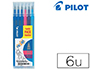 RECHARGE ROLLER PILOT FRIXION POINTE MOYENNE ASSORTIMENT 3 BLEU 1 ROSE 1 VIOLET 1 TURQUOISE SET DE 6 UNITS