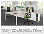BUREAU COMPACT ASYMTRIQUE EOL CONECT 90 DEGRS RETOUR  GAUCHE 160X120X60CM DCOR BLANC NEIGE SUR PIEDS