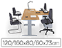 BUREAU EOL IDOL 90 DEGRS RETOUR GAUCHE 120/160X60/80CM FINITION ALUMINIUM DCOR CHNE CLAIR SUR PIEDS FIXES CENTRS
