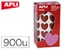 GOMMETTE APLI KIDS MOTIF COEUR 20X18MM COLORIS ROUGE ROULEAU 30 FEUILLES BOTE 900 UNITS