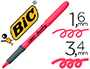 SURLIGNEUR BIC GRIP CAOUTCHOUC POINTE BISEAUTE COLORIS ROSE
