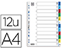 INTERCALAIRE ELBA POLYPROPYLNE RSISTANT 12/100E NUMRIQUE 12 TOUCHES A4 COUVERTURE INSCRIPTIBLE COLORIS ASSORTIS