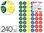 TIQUETTE ADHSIVE APLI PR-IMPRIME REMISE -20% -30% -40% -50% PERMANENTE COLORIS ASSORTIS 240 PASTILLES