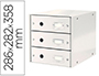 BOTE CLASSEMENT LEITZ CLICK&STORE 3 TIROIRS CARTON FORT 286X282X358MM PORTE-TIQUETTE OEILLET PRHENSION COLORIS BLANC
