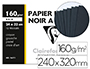 PAPIER DESSIN CLAIREFONTAINE MI-TEINTE NOIR GRAIN MOYEN A4+ 24X32CM CRAYON GOUACHE PASTEL CRAIE ART POCHETTE 12 FEUILLES