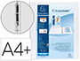 CLASSEUR EXACOMPTA KREACOVER 4 ANNEAUX EN D 20MM A4+ 32X27,3CM PERSONNALISABLE DOS 3,4CM POCHETTES COLORIS BLANC