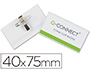 BADGE Q-CONNECT PVC RIGIDE TRANSPARENT PINCE OU PINGLE FORMAT 40X75MM CARTE VISITE