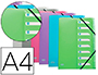 TRIEUR ELBA HAWAI POLYPROPYLENE TRANSLUCIDE A4  8 POSITIONS INDEXATION        ONGLETS NEUTRES ELASTIQUE