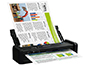 SCANNER EPSON WORKFORCE DS-360W PORTABLE WIFI         BATTERIE INTEGREE CHARGEABLE  VIA USB 3.0 25PPM COMPACT
