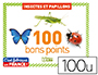 BONS POINTS EDITIONS LITO INSECTES ET PAPILLONS TEXTE   PEDAGOGIQUE AU VERSO 79X57MM  BOITE 100 UNITES
