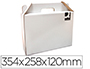 CARTON VALISETTE Q-CONNECT PORTE-DOCUMENTS 355X120X258 MMAVEC ANSES BOITE POUR ENVOI ETTRANSPORT COLORIS BLANC