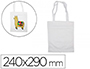 PETIT SAC SHOPPING SODERTEX EN COTON 100GRM2 240X290MM 12 PCS COLORIS BLANC