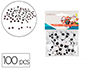YEUX MOBILES SODERTEX OVALES SANS CILS NOIRS ADHESIFS 3    TAILLES 100 PCS