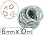 ECHEVEAU DE CHENILLE SODERTEX PAILLETEE DIAM. 6MM X 10 ML   COLORIS ARGENT