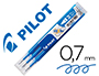 RECHARGE PILOT FRIXION BALL POINTE MOYENNE COLORIS BLEU   CIEL SET 3 UNITES