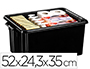 BAC DE RANGEMENT CEP STRATA 32L SUPERPOSABLE POLYPROPYLENE 2 POIGNEES SOLIDES LARGE REBORD 52X24,3X35CM NOIR