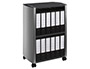 DESSERTE  ROULETTES DURABLE MULTIFONCTION DESIGN LINE ACIER BOIS 2 TABLETTES FIXES 1 RGLABLE EN HAUTEUR 82X57,5X38CM