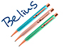 STYLO-BILLE BELIUS BRELA CORPS HEXAGONAL AVEC COLORIS  PASTEL ASSORTIS BOITE CADEAU  DE 3 U