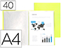 PROTEGE-DOCUMENTS LIDERPAPEL POLYPROPYLENE COUVERTURE      FLEXIBLE 40 POCHETTES FIXES   A4 220X297MM JAUNE FLUO